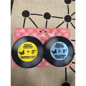 Dolly Parton Vinyl Record Kitchen Sponge Set NWT Washing 9 to 5